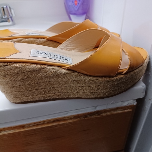 Authentic Jimmy Choo Wedge Sandals Mules Slide-ons - Picture 4 of 6